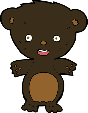 bir insan tarafından çizilmiş kara ayı çizgi filmi