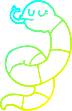 Bir insan tarafından çizilmiş çizgi film yılanı çizimi.