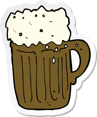 Bir insan tarafından çizilmiş bira bardağının çıkartması.