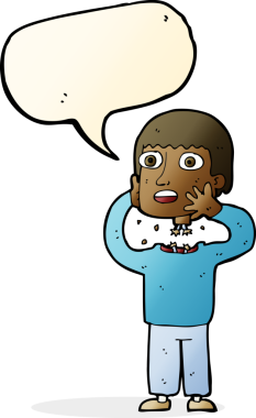 Bir insan tarafından çizilmiş konuşma balonu olan gizli bir robot.