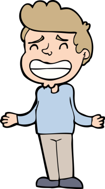 Bir insan tarafından çizilen omuz silken çizgi film çocuğu.