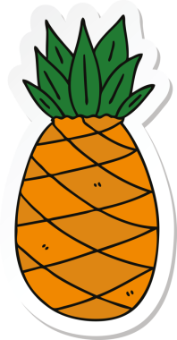 Bir insan tarafından çizilmiş garip bir el ananasının çıkartması.