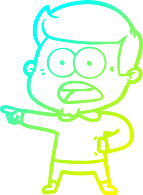 Bir insan tarafından çizilen bir karikatürün soğuk gradyan çizimi.