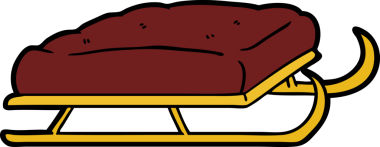 Bir insan tarafından çizilmiş çizgi film kızağı.