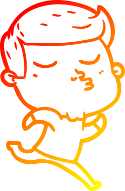 Bir insan tarafından çizilen çizgi film modelinin sıcak çizgi çizimi.