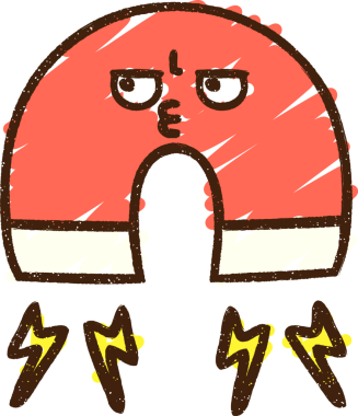 Bir insan tarafından çizilen mıknatıs tebeşiri