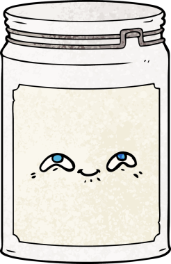 bir insan tarafından çizilmiş cam kavanoz.