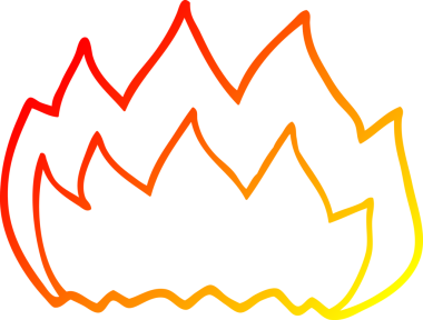 Bir insanın çizdiği gaz alevinin sıcak çizgi çizimi