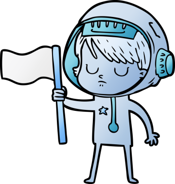 Bir insan tarafından çizilmiş astronot kadın.