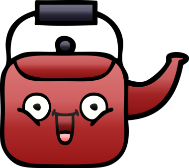 Bir insan tarafından çizilmiş gölgeli bir çaydanlık karikatürü