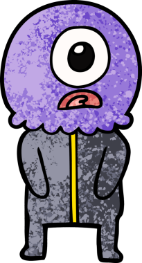 Çizgi film Tepegöz uzaylı uzay adamı bir insan tarafından çizildi.