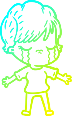 Bir insan tarafından çizilmiş ağlayan bir karikatür çizimi.