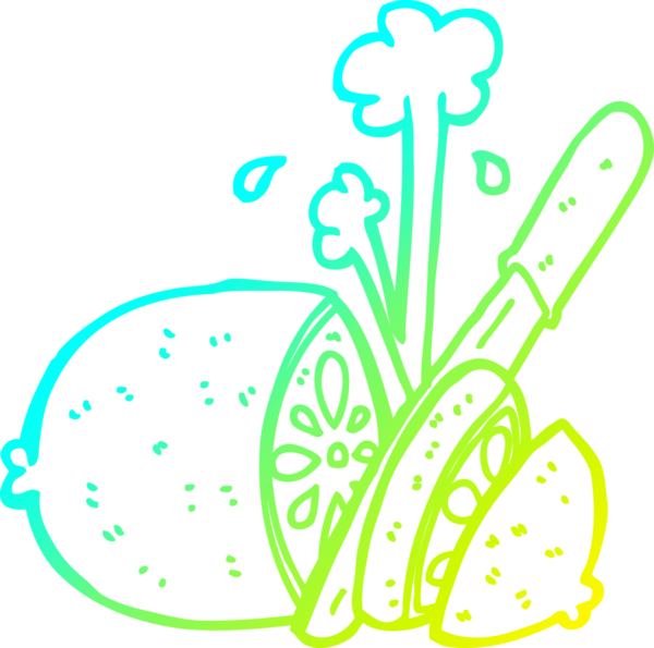 Bir insan tarafından çizilmiş dilimlenmiş limon karikatürü.