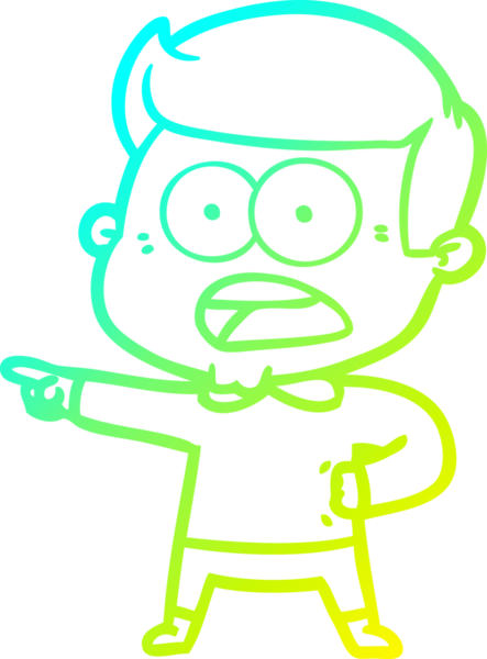 Bir insan tarafından çizilen bir karikatürün soğuk gradyan çizimi.