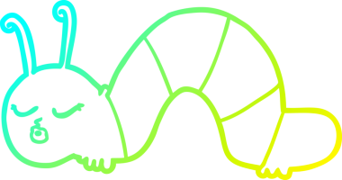 Bir insan tarafından çizilmiş bir tırtılın soğuk gradyan çizimi.