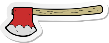 Bir insan tarafından çizilmiş bir baltanın çıkartması.