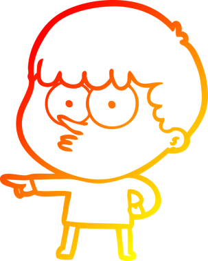 Bir insan tarafından çizilmiş çizgi film karakteri.