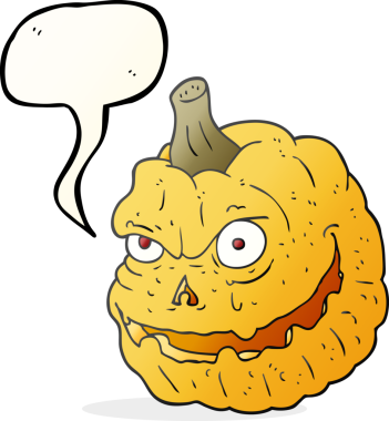 Bir insan tarafından çizilmiş serbest konuşma balkabağı karikatürü.