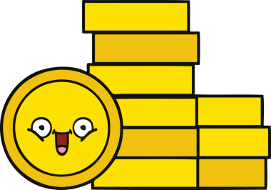 Bir insan tarafından çizilmiş sevimli bozuk para karikatürü.