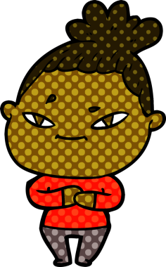 Bir insan tarafından çizilmiş karikatür kadın.