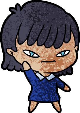 Bir insan tarafından çizilmiş karikatür kadın.