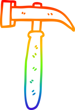 gökkuşağı gradyan çizgisi Bir insan tarafından çizilmiş bir karikatür çekiç