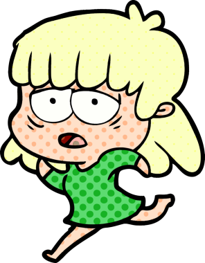 Bir insan tarafından çizilmiş yorgun bir kadın.