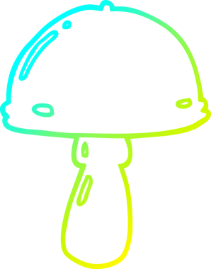 Bir insan tarafından çizilmiş bir mantarın soğuk gradyan çizimi