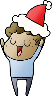 Bir insan tarafından çizilmiş Noel Baba şapkası giymiş bir adamın gradyan çizimi.