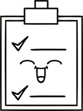 Bir insan tarafından çizilmiş bir kontrol listesinin çizgi çizimi