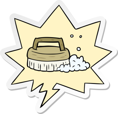 bir insan tarafından çizilmiş konuşma kabarcığı etiketli fırça fırçası.