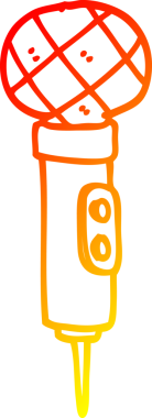 Bir insan tarafından çizilen çizgi film mikrofonunun sıcak gradyan çizimi