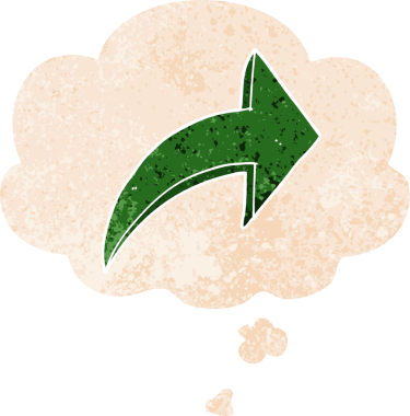 Bir insan tarafından çizilmiş grunge ile düşünce baloncuğu ile çizilmiş çizgi film sıkıntılı retro desen