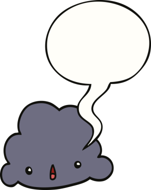 bir insan tarafından çizilmiş konuşma baloncuklu çizgi film bulutu