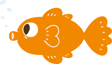 Bir insan tarafından çizilmiş garip bir karikatür balığı.