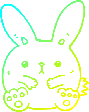 Bir insan tarafından çizilmiş bir çizgi film tavşanı çizimi