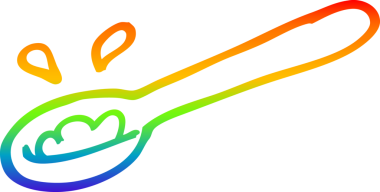 gökkuşağı gradyan çizgi çizimi bir insan tarafından çizilmiş yiyecek karikatürü