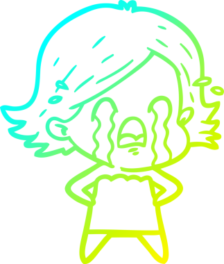 Bir insan tarafından çizilmiş ağlayan bir karikatür çizimi.