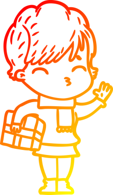 Bir insan tarafından çizilmiş bir karikatür kadın çizimi.