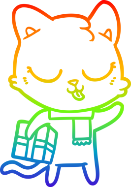 gökkuşağı gradyanı çizimi bir insan tarafından çizilmiş çizgi film kedisi