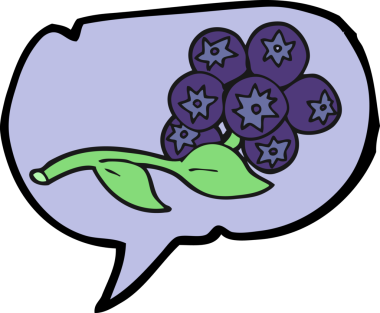 Bir insan tarafından çizilmiş serbest konuşma balonu karikatürü yaban mersini.