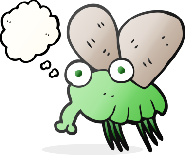 Bir insan tarafından çizilmiş serbest çizim balon karikatür sineği