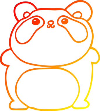 Bir insan tarafından çizilmiş karikatür panda çizimi