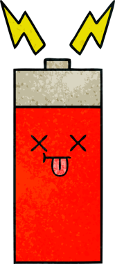 Bir insanın çizdiği pilin retro grunge desen karikatürü