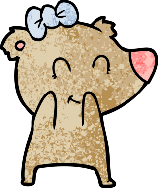 Bir insan tarafından çizilmiş dişi ayı çizgi filmi.