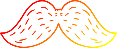 Bir insan tarafından çizilmiş çizgi film bıyığının sıcak çizgi çizimi