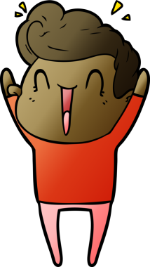 Bir insan tarafından çizilmiş heyecanlı bir çizgi film.