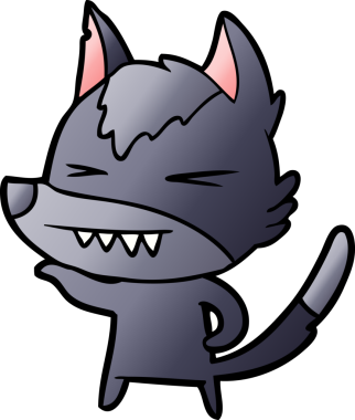 Bir insan tarafından çizilmiş kızgın kurt çizgi filmi.