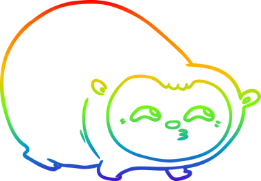 gökkuşağı gradyan çizgi çizimi bir insan tarafından çizilmiş vombat