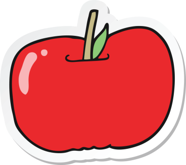 Bir insan tarafından çizilmiş çizgi film elmasının çıkartması.